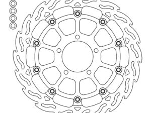 Moto-Master Racing Flame Jarrulevy eteen vasen Kawasaki: ZX10 2016-->