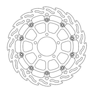 Moto-Master Racing Flame Jarrulevy eteen oikea Kawasaki: ZX10 2016-->