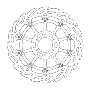 Moto-Master Flame Jarrulevy eteen vasen Honda:CBR 400F-600F-900RR, VFR 400-750