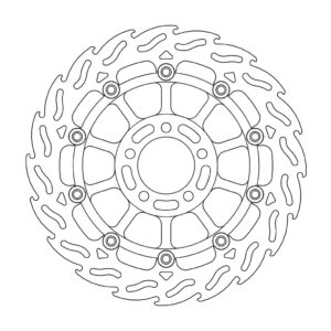 Moto-Master Flame Jarrulevy eteen vasen Kawasaki: ZX-6R, ZR, ZZR, GPZ 1100,