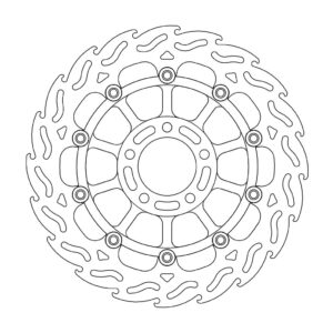 Moto-Master Flame Jarrulevy eteen vasen Suzuki: GSX-R 750-1100