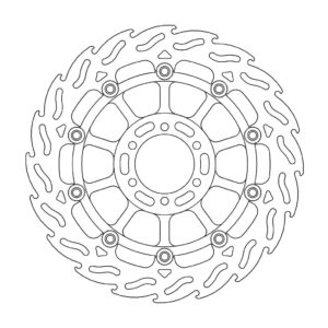 Moto-Master Flame Jarrulevy eteen vasen Yamaha: FZ(R) 600, TDM 850, R1-Z 250,