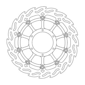 Moto-Master Flame Jarrulevy eteen vasen Honda: VTR 1000 SP1 & SP2