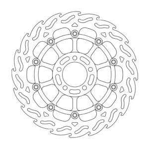 Moto-Master Flame Jarrulevy eteen vasen Kawasaki: ZXR 400-750, ZRX 1100-1200,