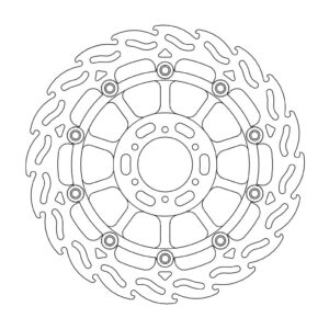 Moto-Master Flame Jarrulevy eteen oikea Honda: CBR 400F-600F-900RR, VFR 400-