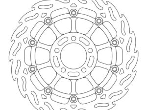 Moto-Master Flame Jarrulevy eteen oikea Kawasaki: ZX-6R, ZR, ZZR, GPZ 1100,