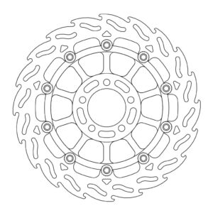 Moto-Master Flame Jarrulevy eteen oikea Kawasaki: ZX-6R, ZR, ZZR, GPZ 1100,