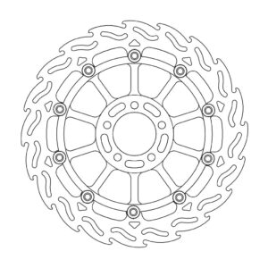 Moto-Master Flame Jarrulevy eteen oikea Kawasaki: ZXR 750, ZZR 1100-1200, ZX-