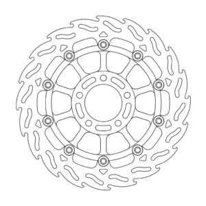 Moto-Master Flame Jarrulevy eteen oikea Suzuki: GSX 750-1200, RGV 250