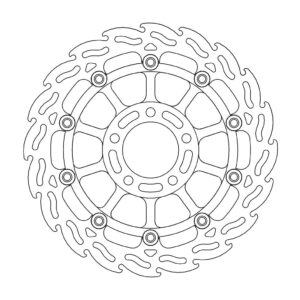 Moto-Master Flame Jarrulevy eteen oikea Suzuki: GSX 600-750, GS 600, RF 600,