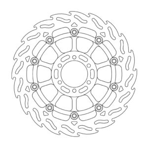 Moto-Master Flame Jarrulevy eteen oikea Yamaha: FZ(R) 600, TDM 850, R1-Z 250,