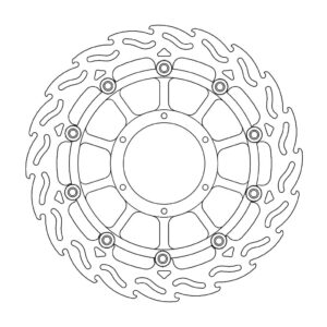 Moto-Master Flame Jarrulevy eteen oikea Honda: VTR 1000 SP1 & SP2