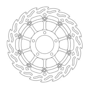 Moto-Master Flame Jarrulevy eteen vasen Triumph: T1050, T955
