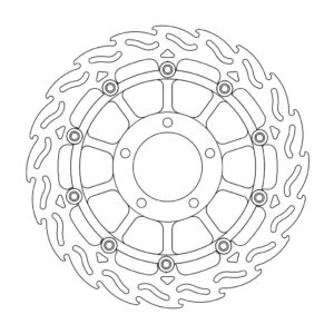 Moto-Master Flame Jarrulevy eteen oikea Triumph: T1050, T955