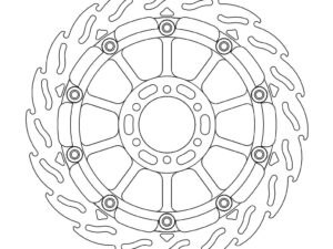 Moto-Master Racing Flame Jarrulevy eteen vasen 5,5mm Aprilia,Benelli, Bimota, Du