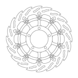 Moto-Master Racing Flame Jarrulevy eteen vasen 5,5mm Triumph