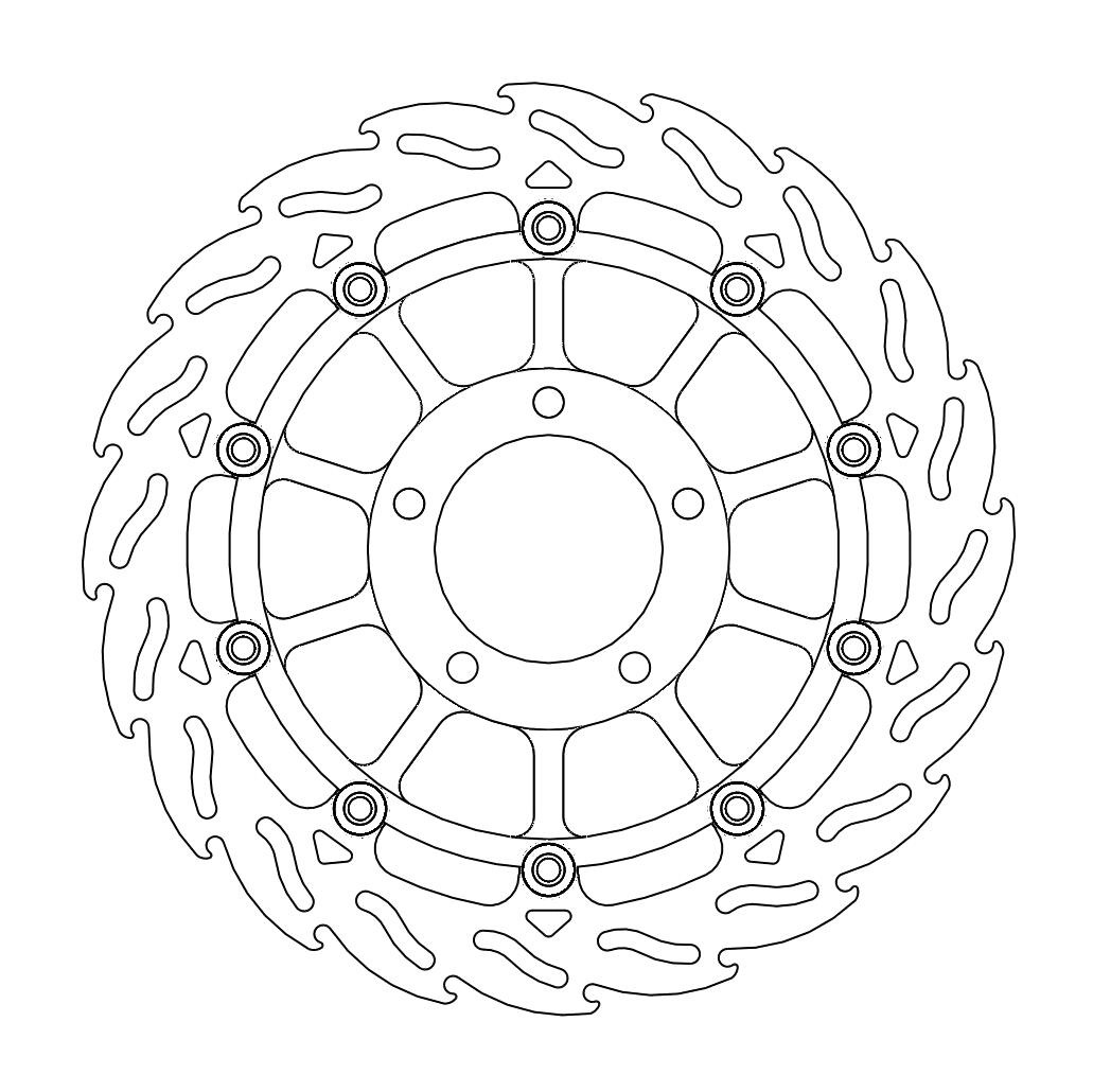 Moto-Master Flame Jarrulevy eteen oikea T1050 Speed Triple