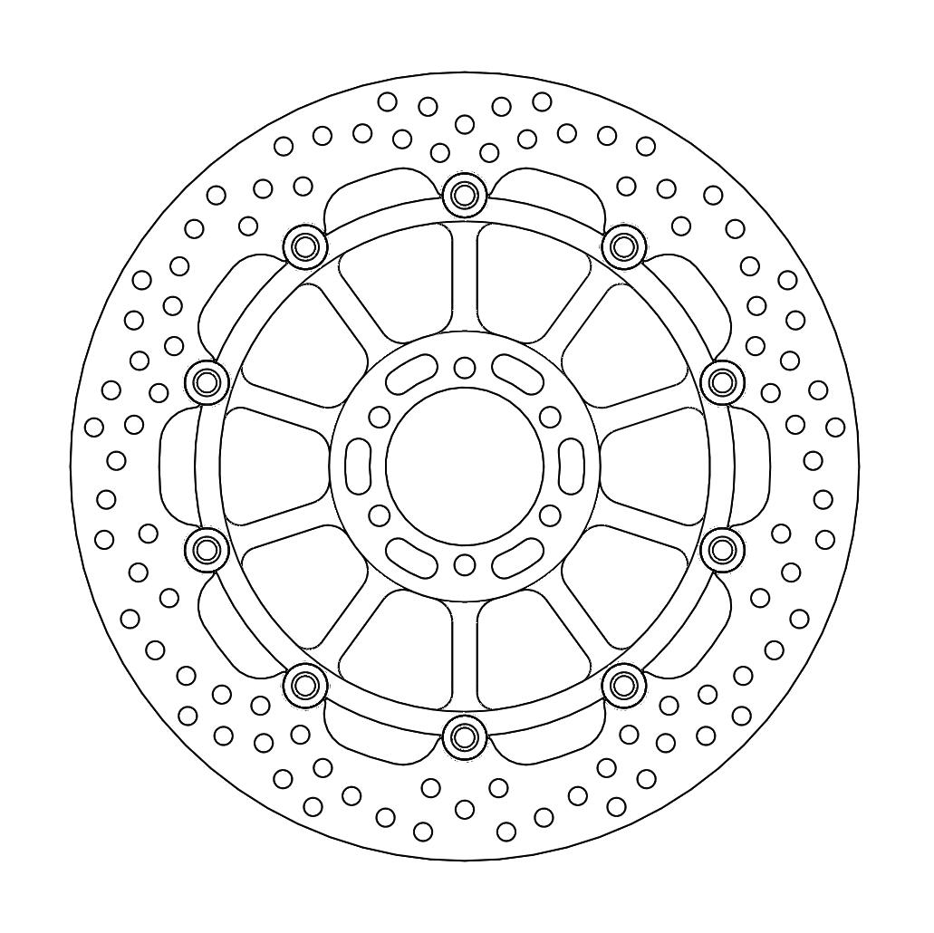 Moto-Master Halo Jarrulevy eteen Aprilia: RSV 1000, Benelli, Bimota, Ducati: ST
