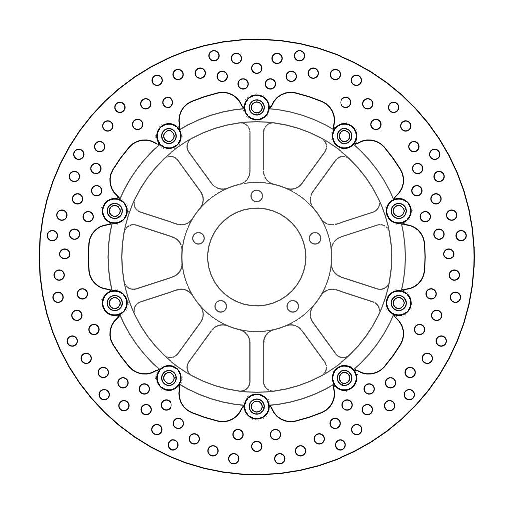 Moto-Master Halo Jarrulevy eteen Ducati: 749/R/S, 848, S4R/S, 999S/R/Biposto, Mo