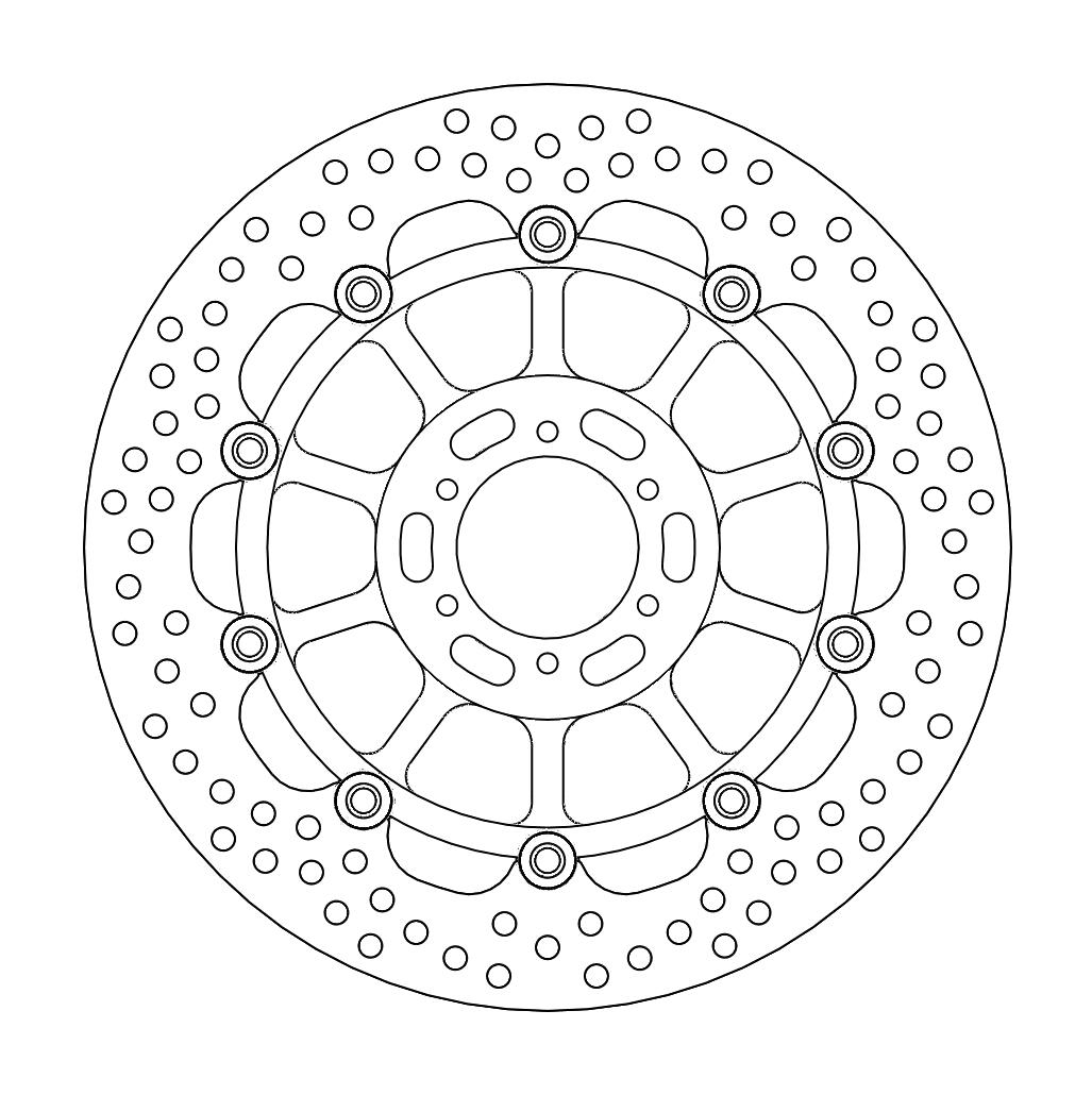 Moto-Master Halo Jarrulevy eteen Honda: RS250R, TSR250, CBR400F/F2, RVF400, VFR4