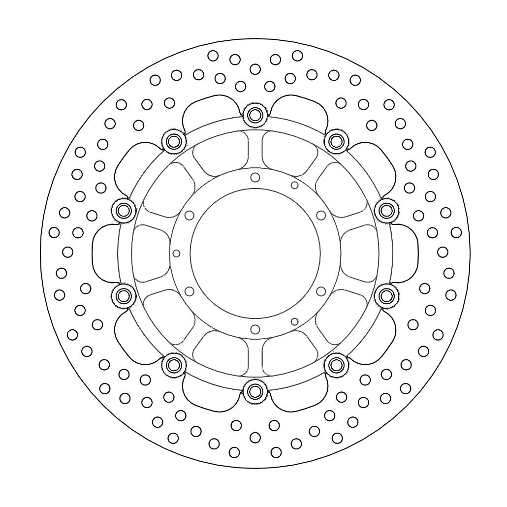 Moto-Master Halo Jarrulevy eteen Honda: CBR600RR/ABS, CB1000R/ABS, CBR1000RR Fir