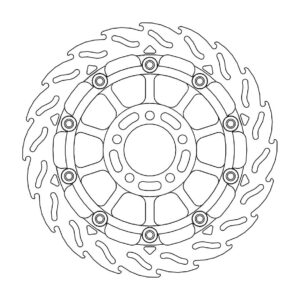 Moto-Master Racing Flame Jarrulevy eteen oikea Kawasaki: ZX, ZR, ZZR, GPZ