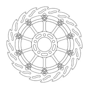 Moto-Master Racing Flame Jarrulevy eteen vasen Kawasaki: ZXR750, ZZR1100-1200