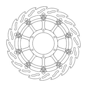 Moto-Master Racing Flame Jarrulevy eteen vasen Honda: VTR 1000 SP1 & SP2