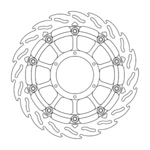 Moto-Master Racing Flame Jarrulevy eteen oikea Honda: VTR 1000 SP1 & SP2