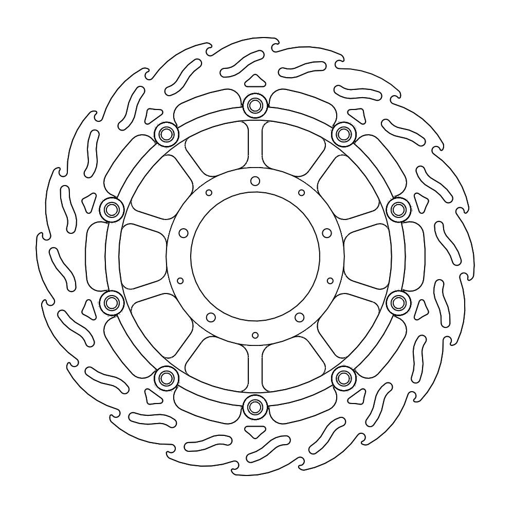Moto-Master Flame Jarrulevy eteen vasen Honda: VFR1200F / DCT / Parking brake