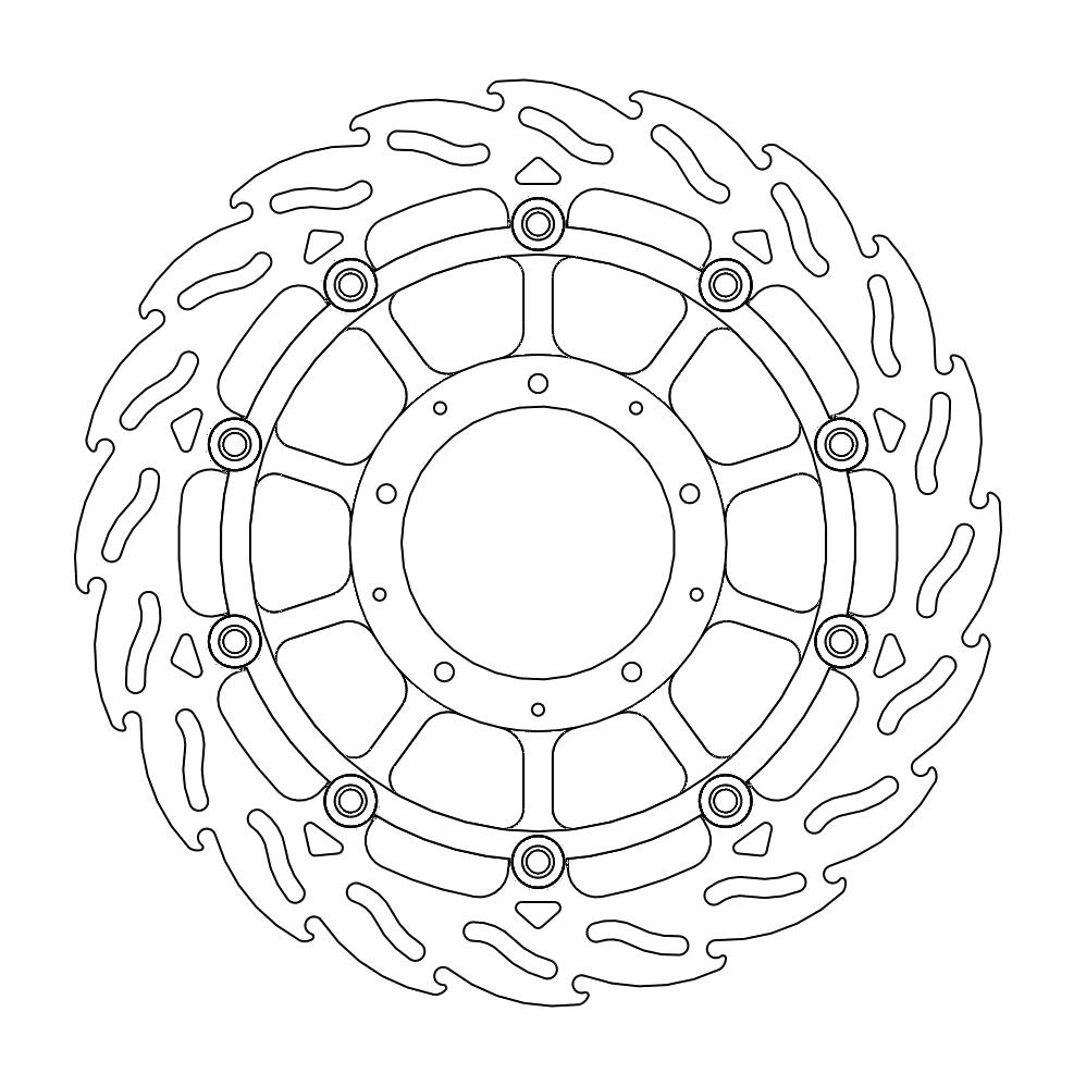 Moto-Master Flame Jarrulevy eteen oikea Honda: VFR1200F / DCT / Parking brake