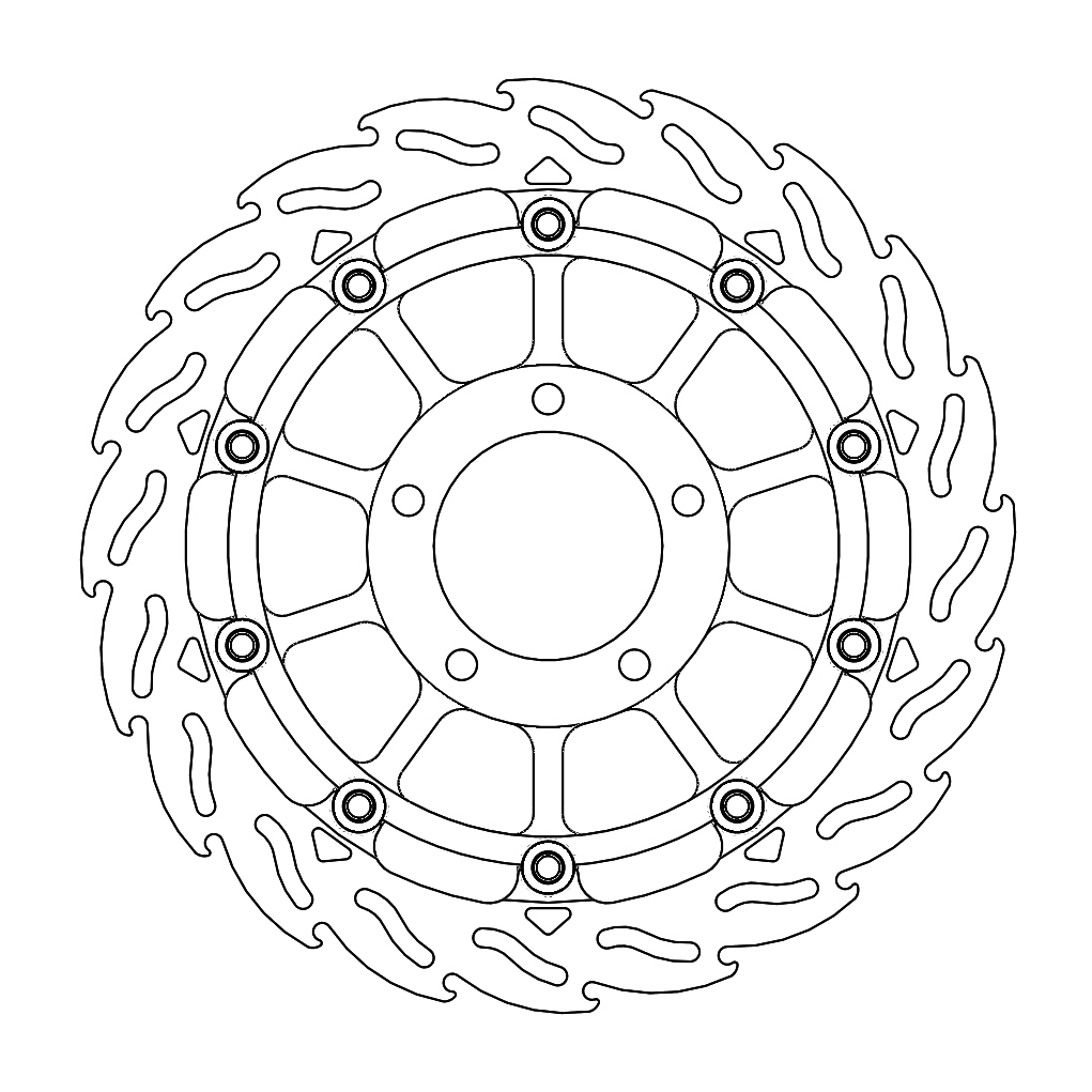 Moto-Master Racing Flame Jarrulevy eteen oikea Triumph: Speed Triple, Tiger 1050