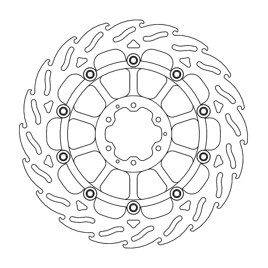 Moto-Master Flame Jarrulevy eteen vasen Honda: CRF 1000 L Africa Twin