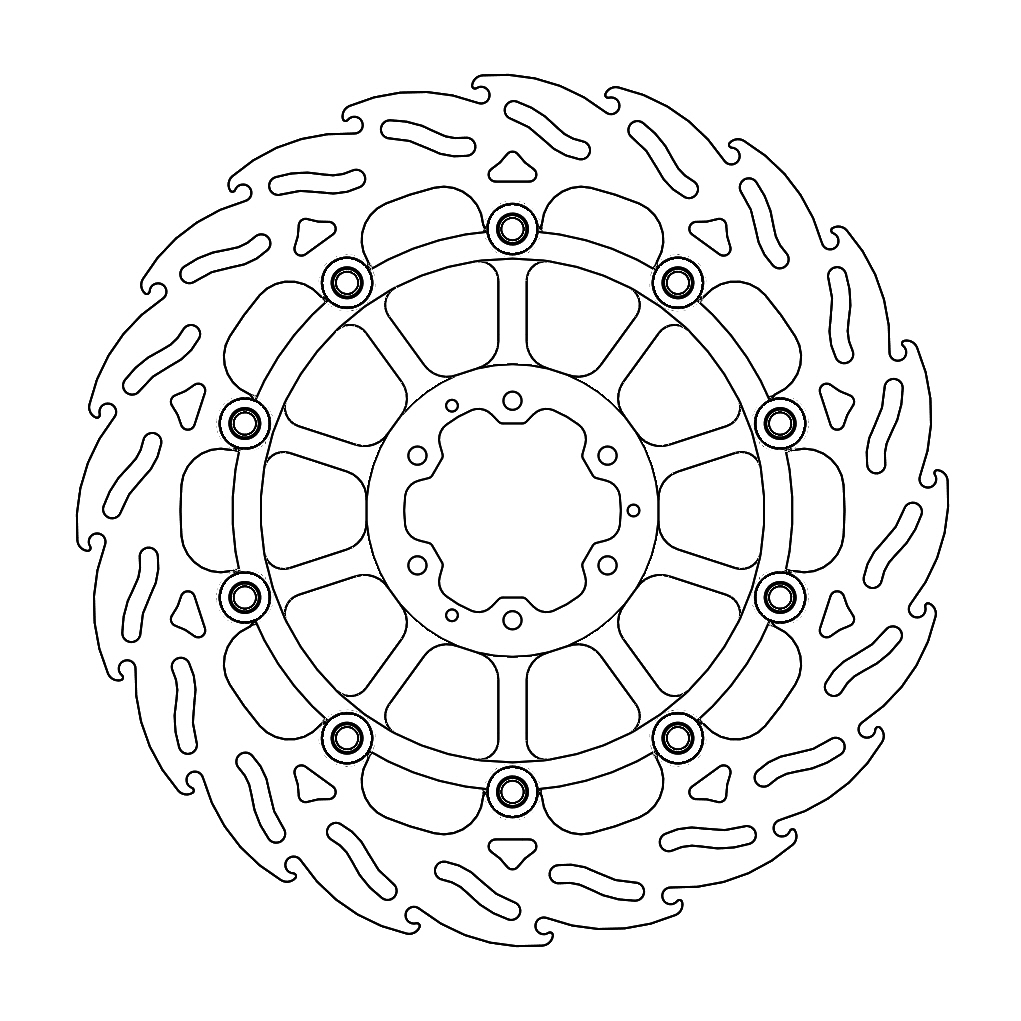 Moto-Master Flame Jarrulevy eteen oikea Honda: CRF 1000 L Africa Twin