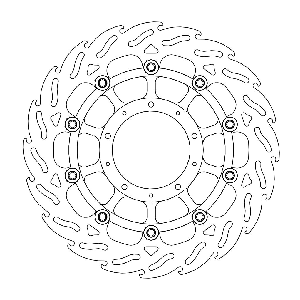 Moto-Master Flame Jarrulevy eteen vasen Honda: VFR 800, VFR 800 X Crossrunner