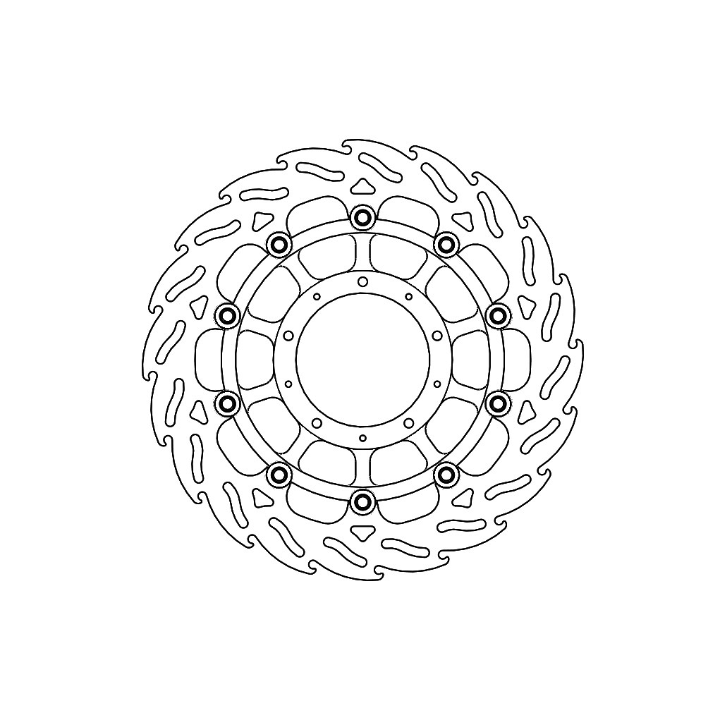 Moto-Master Flame Jarrulevy eteen oikea Honda: VFR 800, VFR 800 X Crossrunner