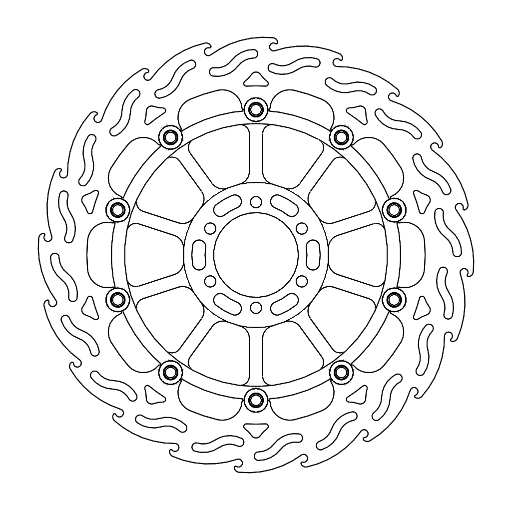 Moto-Master Flame Jarrulevy eteen vasen Aprilia: RSV4 RF/RR, Tuono V4 2017-->
