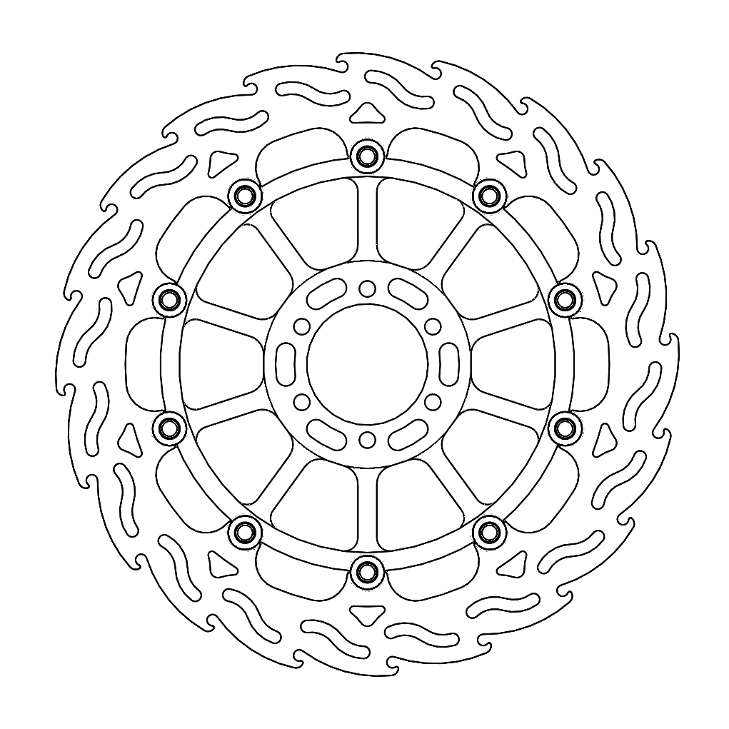 Moto-Master Flame Jarrulevy eteen oikea Aprilia: RSV4 RF/RR, Tuono V4 2017-->