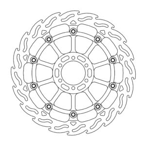 Moto-Master Racing Flame Jarrulevy eteen vasen Aprilia: RSV4 RF/RR, Tuono V4 201