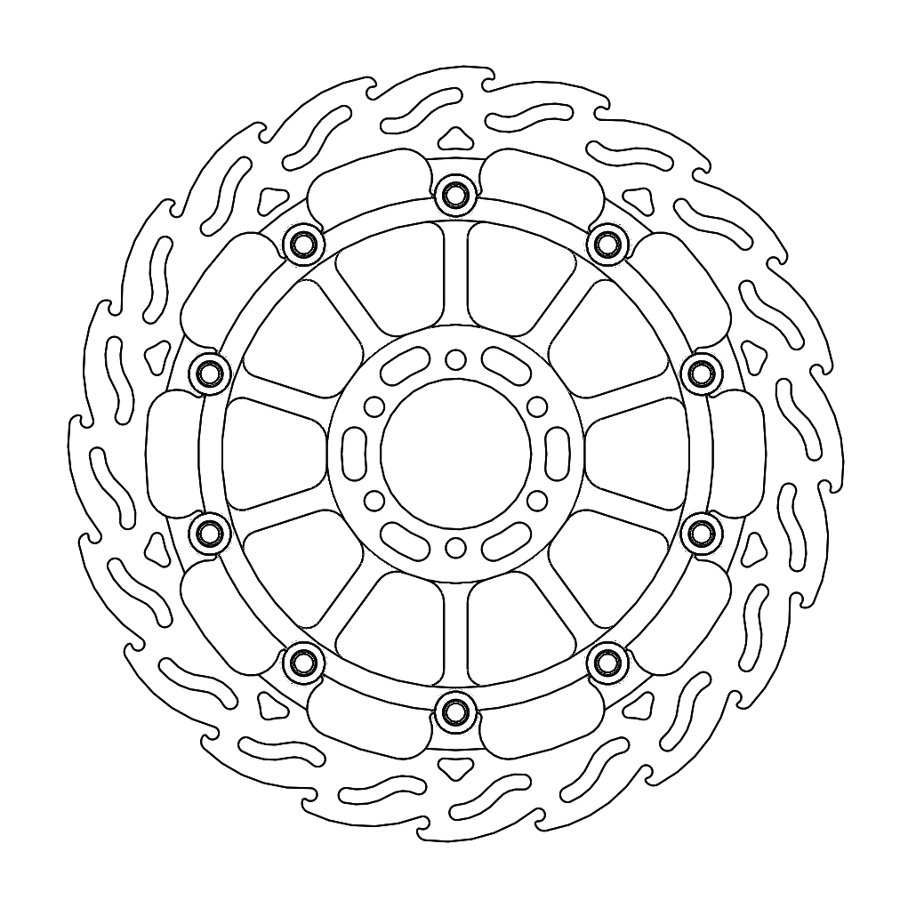 Moto-Master Racing Flame Jarrulevy eteen vasen Aprilia: RSV4 RF/RR, Tuono V4 201