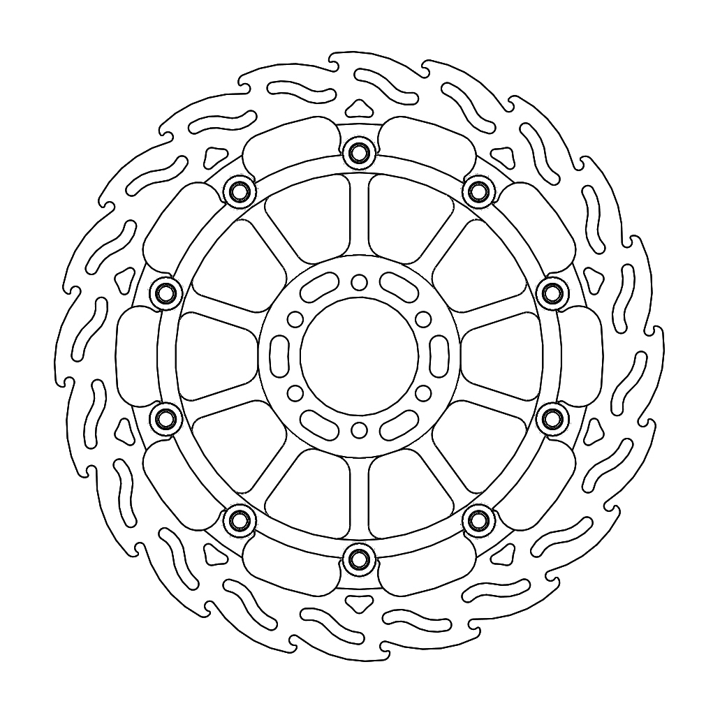 Moto-Master RacingFlame Jarrulevy eteen oikea Aprilia: RSV4 RF/RR, Tuono V4 2017
