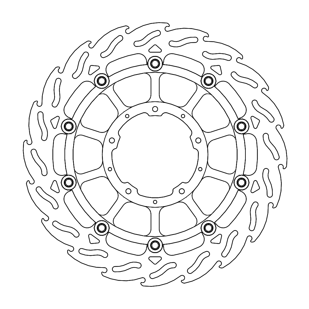 Moto-Master Flame Jarrulevy eteen vasen Honda: CBR1000RR Fireblade, SP 2017-->