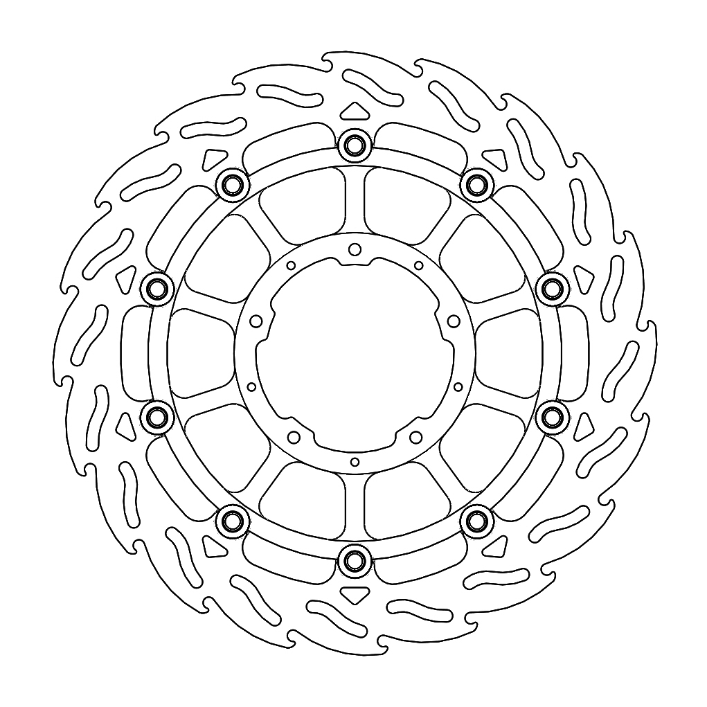Moto-Master Flame Jarrulevy eteen oikea Honda: CBR1000RR Fireblade, SP 2017-->