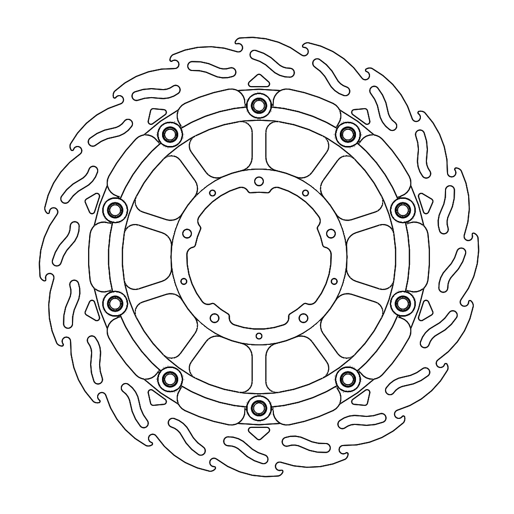 Moto-Master Racing Flame Jarrulevy eteen oikea Honda: CBR1000RR Fireblade, SP 20