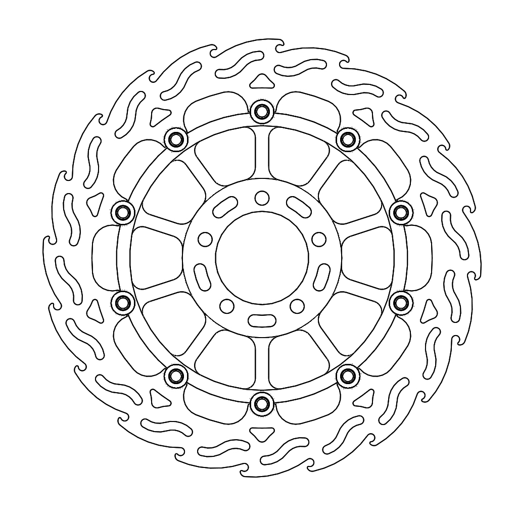 Moto-Master Flame Jarrulevy eteen vasen Kawasaki: ZX-10RR