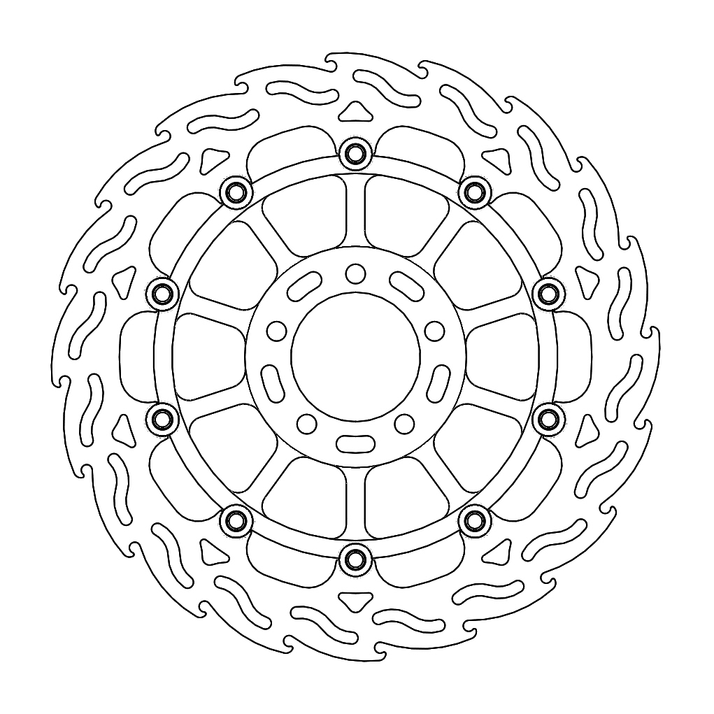 Moto-Master Flame Jarrulevy eteen oikea Kawasaki: ZX-10RR