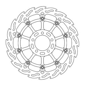 Moto-Master Racing Flame Jarrulevy eteen vasen Kawasaki: ZX-10RR