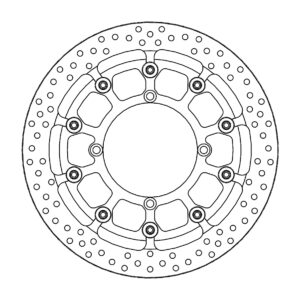 Motomaster Supermoto Racing Jarrulevy eteen Suzuki (T-floater HALO Ø320x5.5x34mm