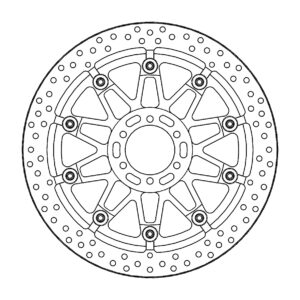 Motomaster Prof. Halo Jarrulevy eteen Aprilia RSV 4, Tuono V 4 (T-floater 330x7.