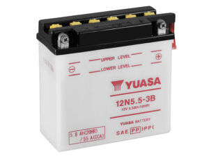Yuasa akku, 12N5.5-3B (cp) Happopatruuna mukana (4)